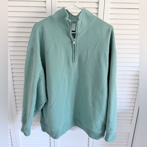 Athleta Forever Fleece 1/4 Zip Sweatshirt (juniper)
